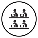 Coworking Black Filled icon