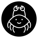 Crab Black Filled icon