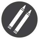 Crayon Pair Black Filled icon