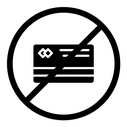 Credit card with prohibition sign Black Filled icon