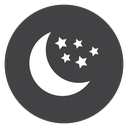 Crescent Moon Star Cluster Black Filled icon