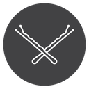 Crossed Bobby Pins Black Filled icon