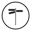 Crossroads sign icon