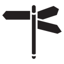 Crossroads sign icon