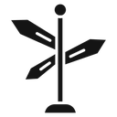 Crossroads sign Black Filled icon