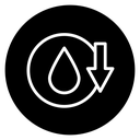 Crude oil barrel price falling down icon