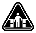 Crushing Hazard Warning Sign icon