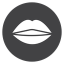 Cupid Bow Lips Black Filled icon