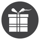 Curly Ribbon Gift Box Black Filled icon