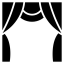 Curtains Black Filled icon