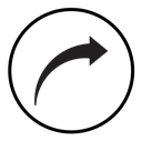Curved arrow icon