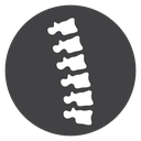 Curved Spine Column Black Filled icon