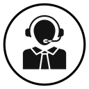 Customer Support Headset Agent Black Filled icon