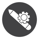 Customized Pencil Gear Black Filled icon