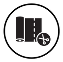 Cut roll of fabric icon
