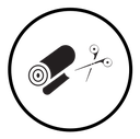 Cut roll of fabric icon