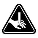 Cutting hand straight blade sign icon