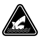 Danger of shark sign icon