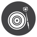 Dart Hitting Target Black Filled icon