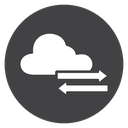 Data Transfer Cloud Black Filled icon
