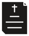 Death certificate black filled icon