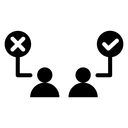 Decision Check Cross Choice icon