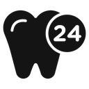 Dental Protection for 24 Hours Black Filled icon