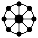 Dependency Node Network Black Filled icon