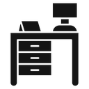 Desk Black Filled icon