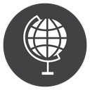 Desk Globe Stand Black Filled icon