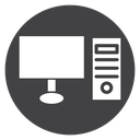 Desktop Monitor Tower Black Filled icon