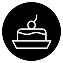 Dessert with cherry icon