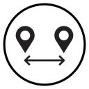 Destination distancing Black Filled icon