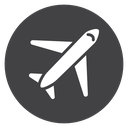 Diagonal Airplane Top View Black Filled icon
