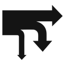 Diagram sankey 4 icon