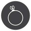 Diamond Solitaire Ring Black Filled icon