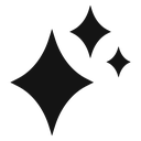 Diamond star Black Filled icon