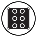 Dice Six Black Filled icon