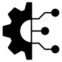Digital Transformation Black Filled icon