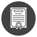 Diploma Ribbon Seal Black Filled icon