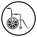 Disability Wheel Chair Black Filled icon