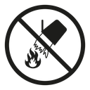 Do not extinguish with water sign icon