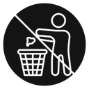 Do not litter Black Filled icon