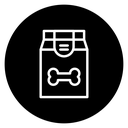Dog Treat Bag Black Filled icon