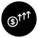 Dollar rate increase icon