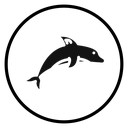 Dolphin Black Filled icon