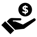 Donation Hand Coin icon
