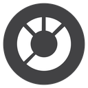 Donut Chart Black Filled icon