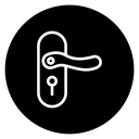 Door Handle Black Filled icon
