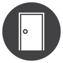 Door Round Knob Black Filled icon